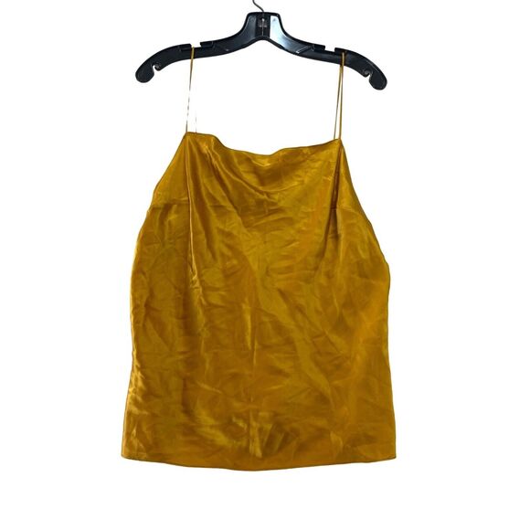 Dannijo Silk Camisole Tank Top Womens XL Marigold Yellow Bronze Charmeuse - Picture 2 of 13